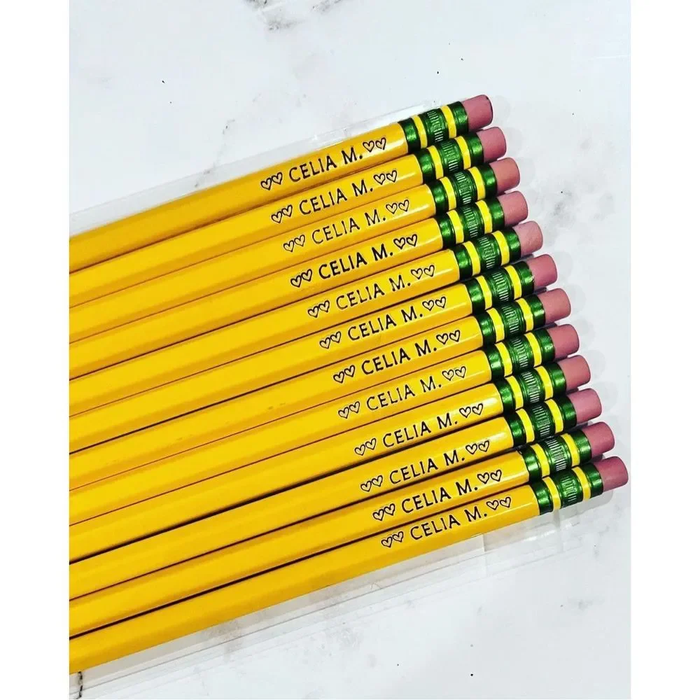 Personalized pencils. Pack of 10. Mix and match colors